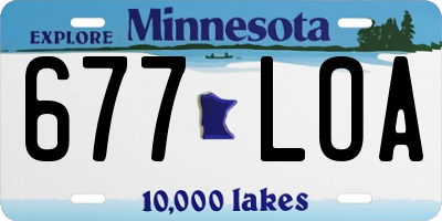 MN license plate 677LOA