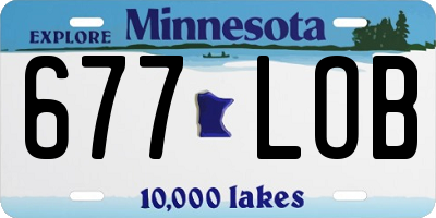 MN license plate 677LOB