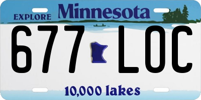 MN license plate 677LOC