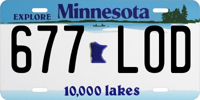 MN license plate 677LOD