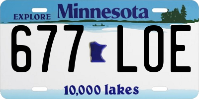 MN license plate 677LOE
