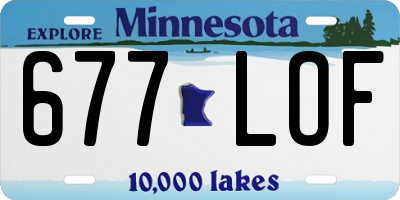 MN license plate 677LOF