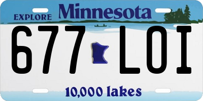 MN license plate 677LOI