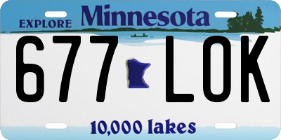 MN license plate 677LOK