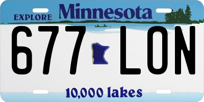 MN license plate 677LON