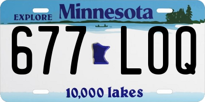 MN license plate 677LOQ