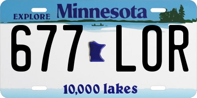 MN license plate 677LOR