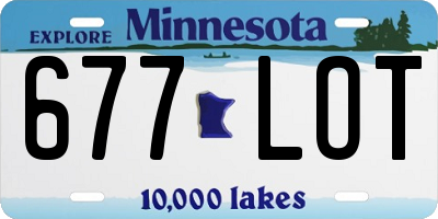 MN license plate 677LOT