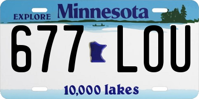 MN license plate 677LOU
