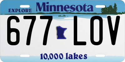 MN license plate 677LOV