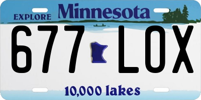 MN license plate 677LOX