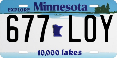 MN license plate 677LOY