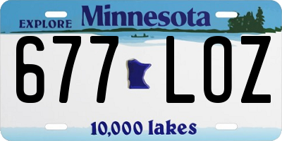 MN license plate 677LOZ