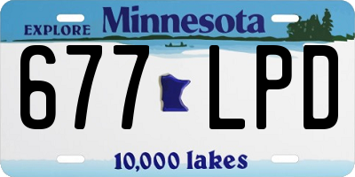 MN license plate 677LPD