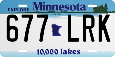 MN license plate 677LRK
