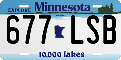 MN license plate 677LSB
