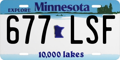 MN license plate 677LSF