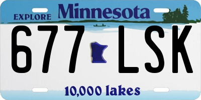 MN license plate 677LSK