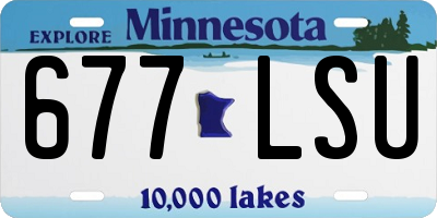 MN license plate 677LSU