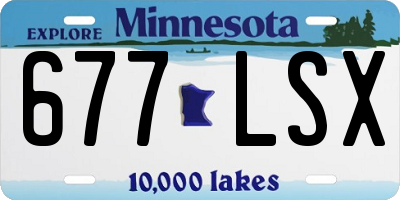 MN license plate 677LSX