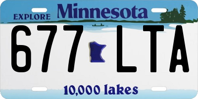 MN license plate 677LTA
