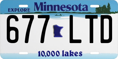 MN license plate 677LTD