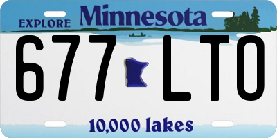 MN license plate 677LTO