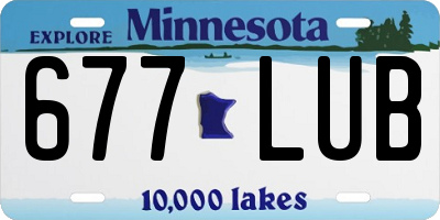 MN license plate 677LUB