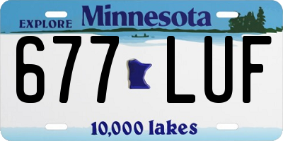 MN license plate 677LUF