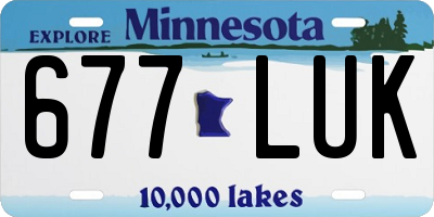 MN license plate 677LUK