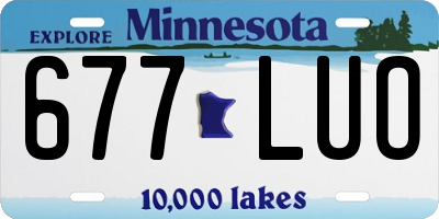 MN license plate 677LUO