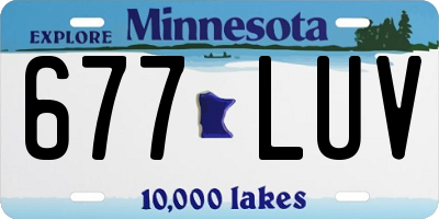 MN license plate 677LUV