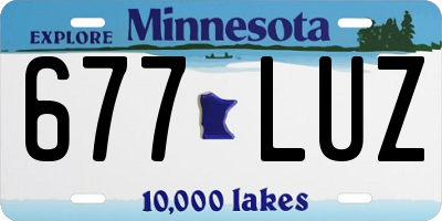 MN license plate 677LUZ