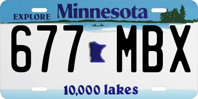 MN license plate 677MBX