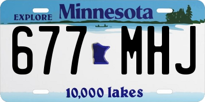 MN license plate 677MHJ