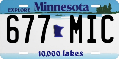 MN license plate 677MIC