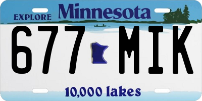 MN license plate 677MIK