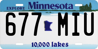 MN license plate 677MIU