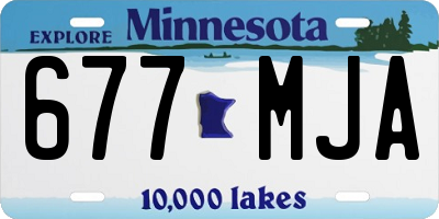 MN license plate 677MJA