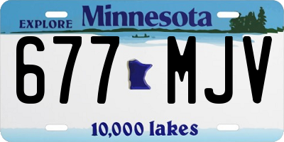MN license plate 677MJV
