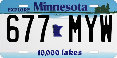 MN license plate 677MYW