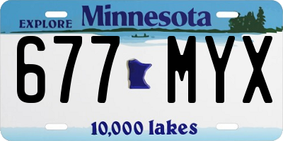 MN license plate 677MYX