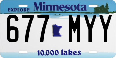 MN license plate 677MYY