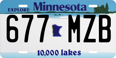 MN license plate 677MZB