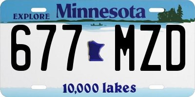 MN license plate 677MZD