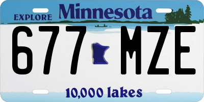 MN license plate 677MZE