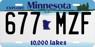 MN license plate 677MZF