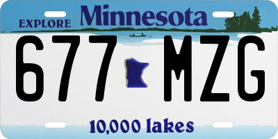MN license plate 677MZG