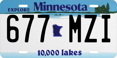 MN license plate 677MZI
