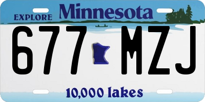 MN license plate 677MZJ